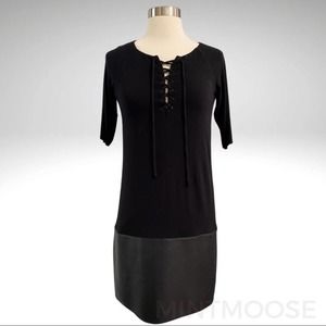 BAILEY 44 Black Vegan Leather Mini Dress Size Small